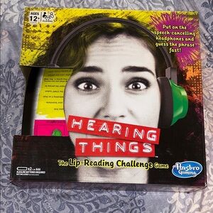 Hasbro Hearing Things Game with Red and Green Accents